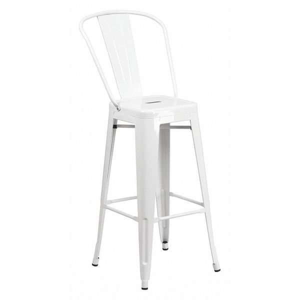 Flash Furniture 30" High White Metal Indoor-Outdoor Barstool CH-31320-30GB-WH-GG