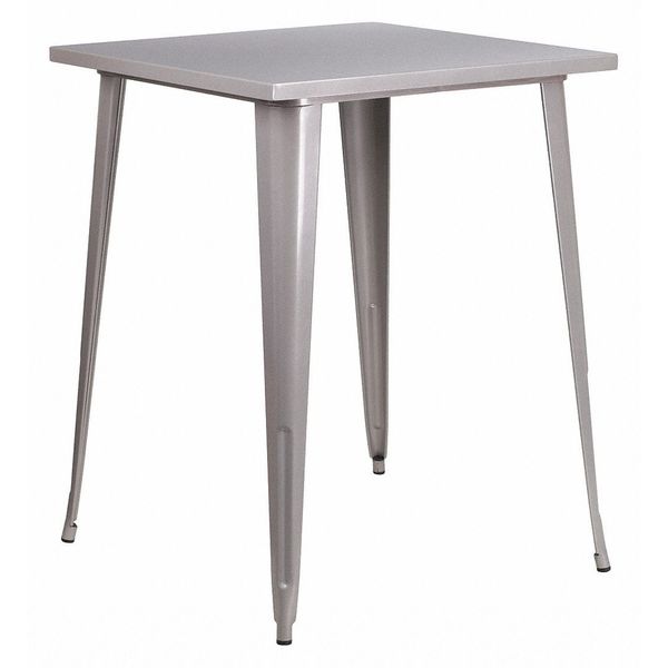 Flash Furniture 33.25" W, 33.25" L, 40.75" H, Metal Top, Grey CH-51040-40-SIL-GG