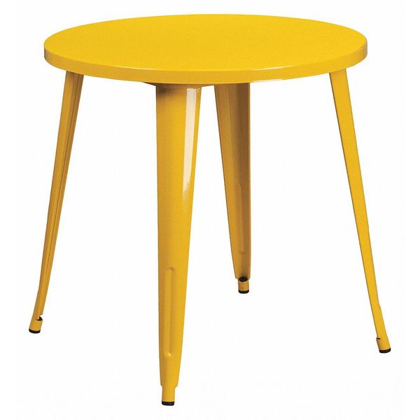 Flash Furniture Round 30" W, 30" L, 29.5" H, Metal Top, Yellow CH-51090-29-YL-GG