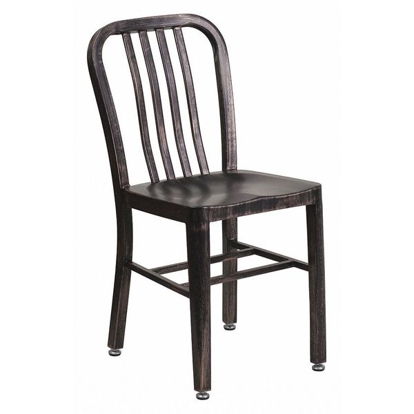 Flash Furniture Gael Commercial Grade Black-Antique Gold Metal Indoor-Outdoor Chair CH-61200-18-BQ-GG