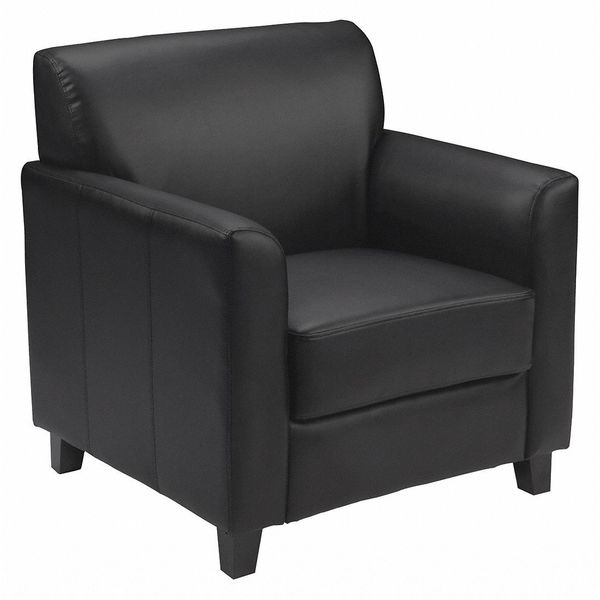 Flash Furniture BlackChair, 29"L31-1/2"H, Flared, LeatherSeat, ContemporarySeries BT-827-1-BK-GG