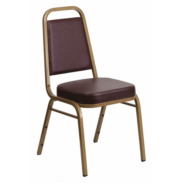 Flash Furniture BrownBanquet Chair, 20-1/4"L36"H, VinylSeat, HerculesSeries FD-BHF-1-ALLGOLD-BN-GG