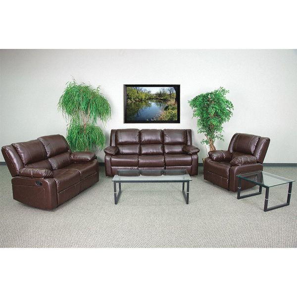 Flash Furniture Living Room Set, 35" to 64" x 38", Upholstery Color: Brown BT-70597-RLS-SET-BN-GG