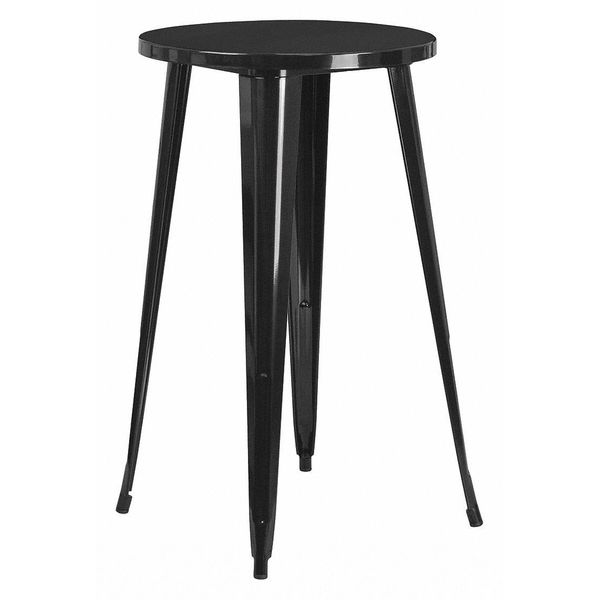 Flash Furniture 24" W, 24" L, 41" H, Galvanized Steel, Rubber Top, Black CH-51080-40-BK-GG