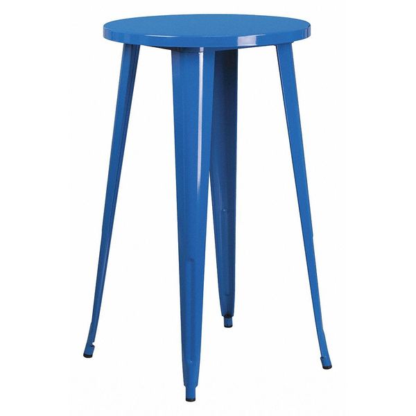 Flash Furniture 24" W, 24" L, 41" H, Galvanized Steel, Rubber Top, Blue CH-51080-40-BL-GG