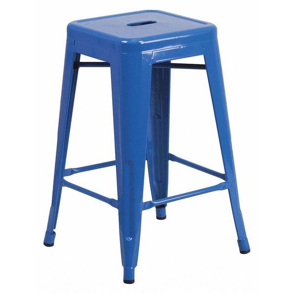 Flash Furniture 24" High No Back Blue Metal Counter Height Stool CH-31320-24-BL-GG