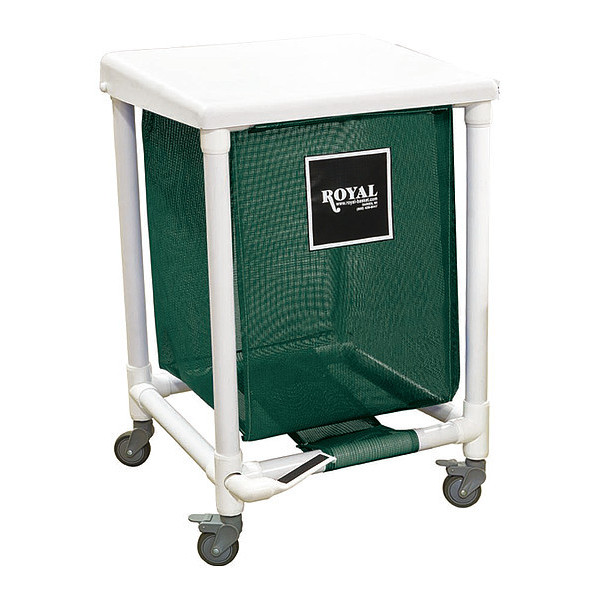 Royal Basket Trucks PVC Hamper, 35 gal, Green, Foot Pedal G35-EEX-H1F-3ULN