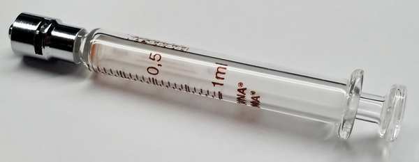 Fortuna Glass Syringe, Metal Luer Lock, 1 mL 7.140-21