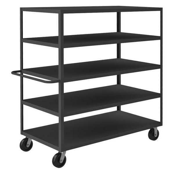 Zoro Select Utility Cart with Flush Metal Shelves, Steel, Flat, 5 Shelves, 3,000 lb RSC-306066-5-3K-ALD-95