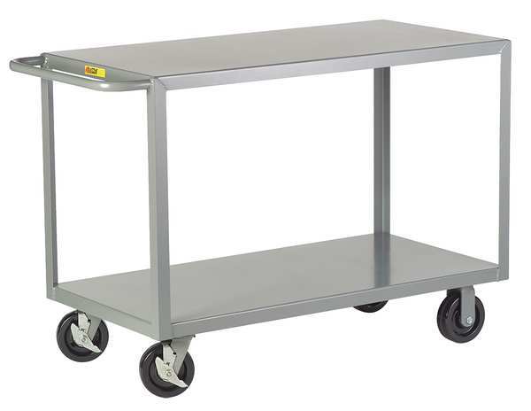 Little Giant Flat Handle Utility Cart, Steel, 2 Shelves, 3600 lb 2G30606PHBK