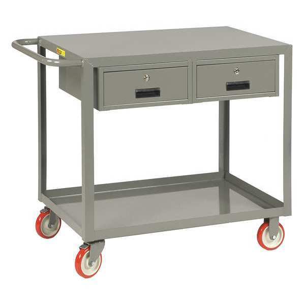 Little Giant Mobile Workbench, 35" H x 24" W x 42" L, Number of Drawers: 2 LG-2436-BK-2DR