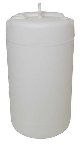 Zoro Select Closed Head Transport Drum, Polyethylene, 15 gal, Unlined, White THP15N