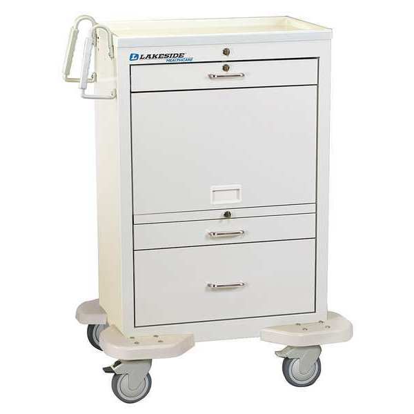 Lakeside Medication Cart w/Cassette, 20 Bins and 3 Lockable Drawers C-330-MUS-TW