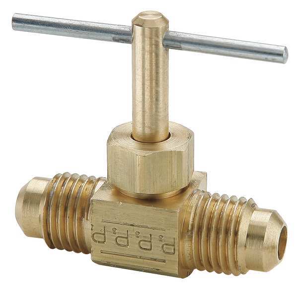 Parker Needle Valve, Straight, Low Lead Brass, 3/8 LNV102F-6