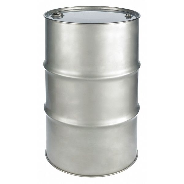 Zoro Select Closed Head Transport Drum, 304 Stainless Steel, 55 gal, Unlined, Silver ST5504