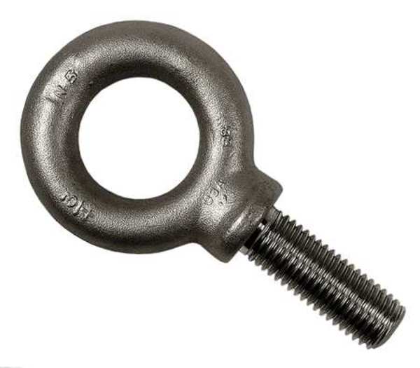 Ken Forging Machinery Eye Bolt With Shoulder, 1/2"-13, 1-1/2 in Shank, 1-3/16 in ID, Steel, Plain K2025-SS