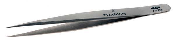 Aven Precision Tweezer, Titanium, 4-1/2 In 18053TT