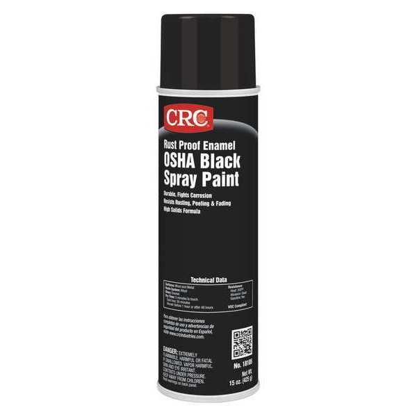 Crc Rust Proof Spray Paint, OSHA Black, 15 oz 18105