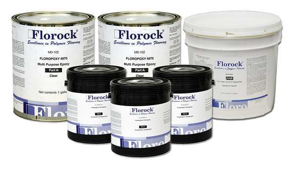 Florock 3.65 gal Floor Resin 4700 Kit, Gloss Finish, Opaque, 100% Solid Base M8-207KT