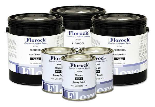 Florock 3.2 gal FloroGel Concrete Patch Kit, Satin Finish, Opaque, 100% Solid Base GELCS