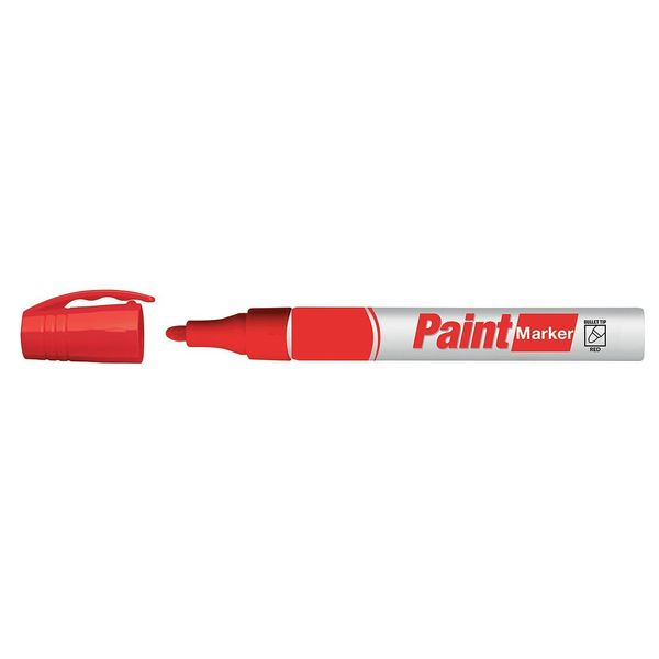 Zoro Select Industrial Marker, Jumbo Tip, Red Color Family, Ink 19N836