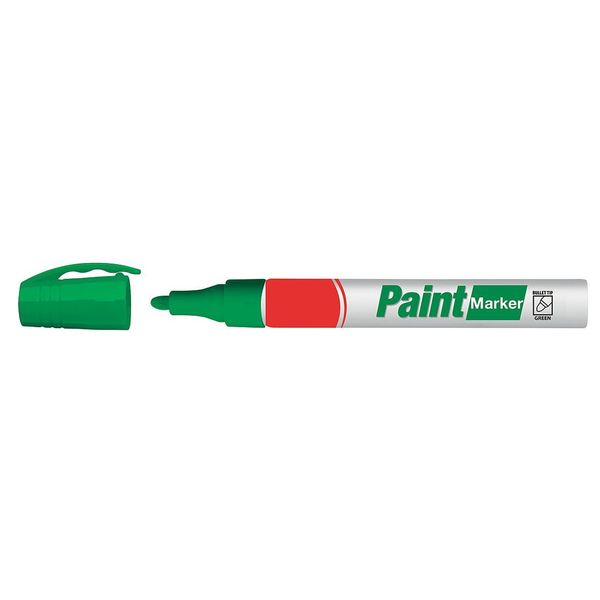 Zoro Select Industrial Marker, Jumbo Tip, Green Color Family, Ink 19N839