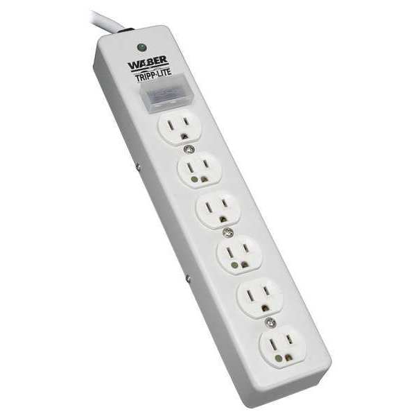 Tripp Lite Surge Protector Strip, 6 Outlet, Gray SPS610HGRA