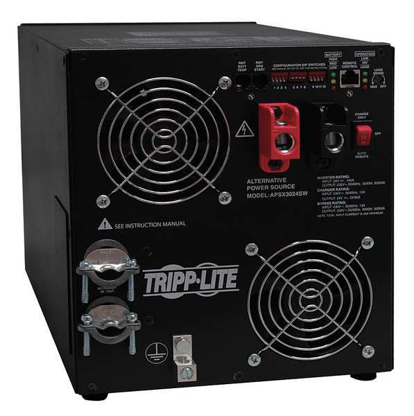 Tripp Lite Power Inverter and Battery Charger, Pure Sine Wave, 6,000 W Peak, 3,000 W Continuous, 1 Outlets APSX3024SW
