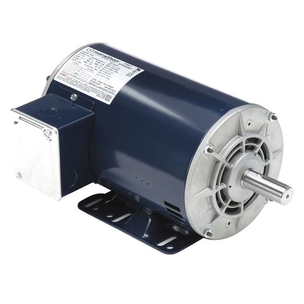 Marathon Motors 3-Phase Belt Drive Motor, 1 1/2, 3/8 HP, 145T Frame, 460V AC Voltage, 1,740/855 Nameplate RPM 145TTDR5702