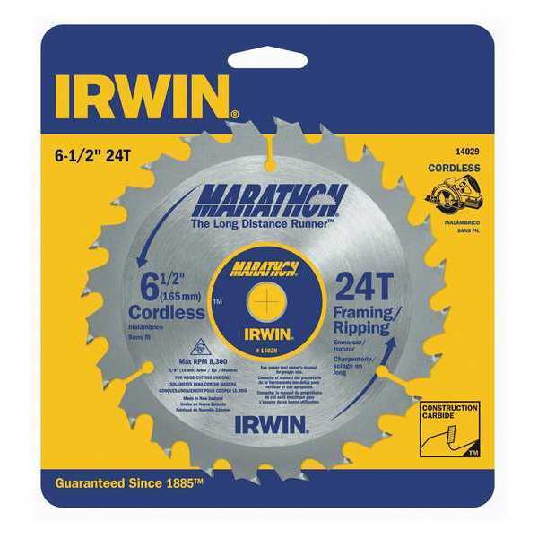 Irwin 6-1/2", 24-Teeth Circular Saw Blade, Steel 14029