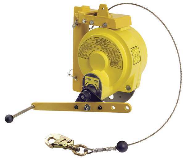 Gemtor Man Rated Winch, 50 ft., 310 lb., Yellow MRW-50