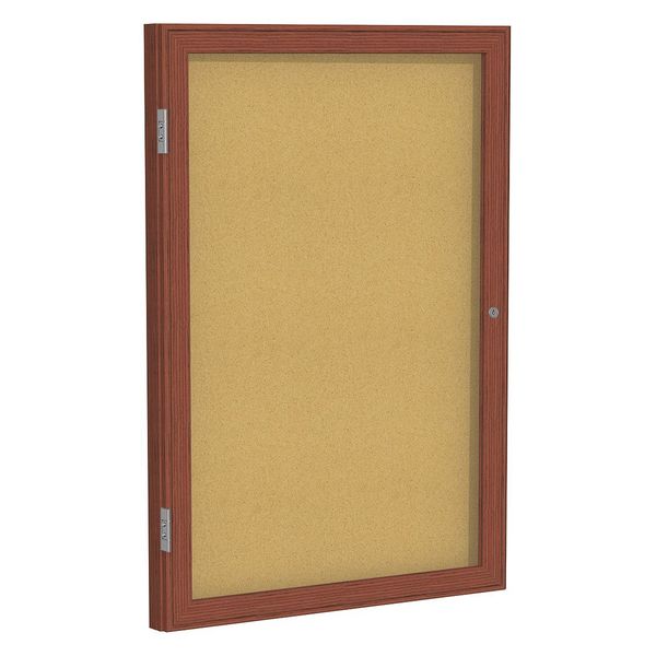 Ghent Enclosed Cork Bulletin Board 36x24", 1 Door PW13624K