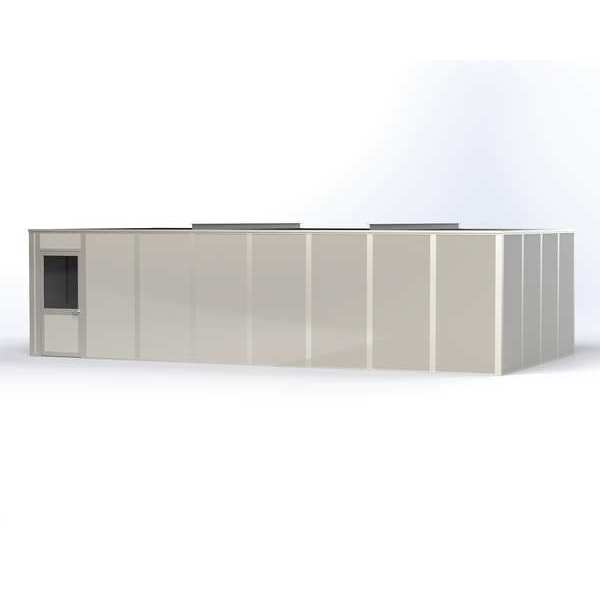 Porta-King 4-Wall Modular In-Plant Office, 8 ft H, 32 ft W, 16 ft D, Gray VK1DW 16'X32' 4-WALL