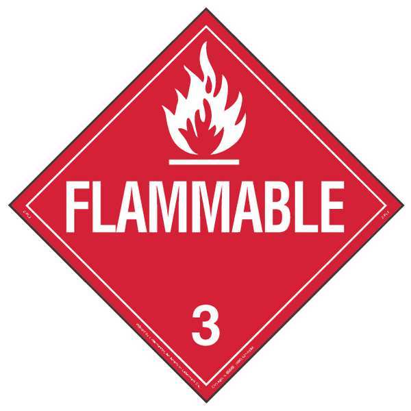 Labelmaster Placard, 10-3/4inx10-3/4in, Flammable, PK10 19UA63