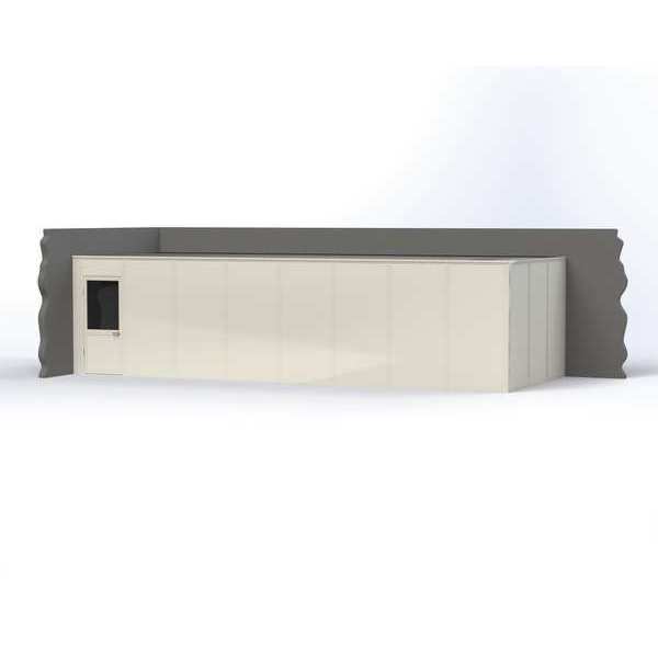 Porta-King 2-Wall Modular In-Plant Office, 8 ft H, 32 ft W, 12 ft D, White VK1STL-WCM 12'X32' 2-WALL