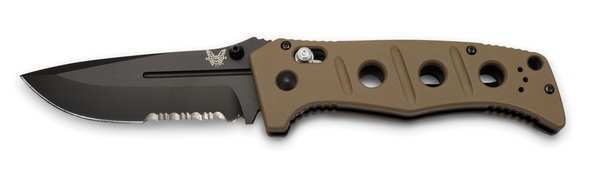 Benchmade Folding Knife, Drop Point, 3-13/16 In, Sand 275SBKSN