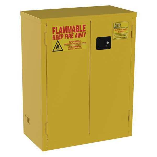 Jamco Flammable Safety Cabinet, 28 Gal., Yellow BS28YP