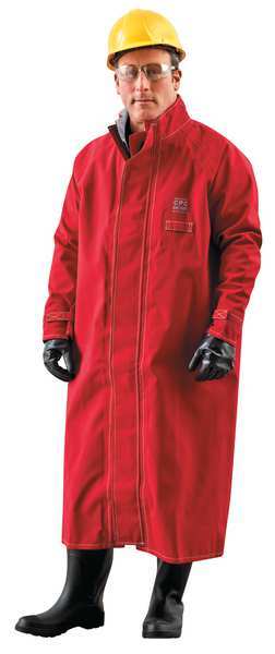 Ansell Chemical Resistant Coat, Red, XL 66-663