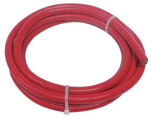 Westward Welding Cable, 3/0, 10 ft., Red, Rubber 19YE39