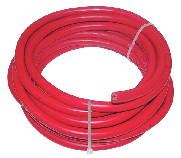 Westward Welding Cable, 4 AWG, 25 ft., Red, Rubber 19YE25