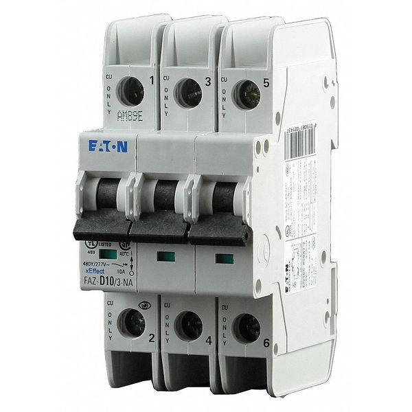 Eaton IEC Miniature Circuit Breaker, FAZ-NA Series 2A, 3 Pole, 277/480V AC, D Curve FAZ-D2/3-NA