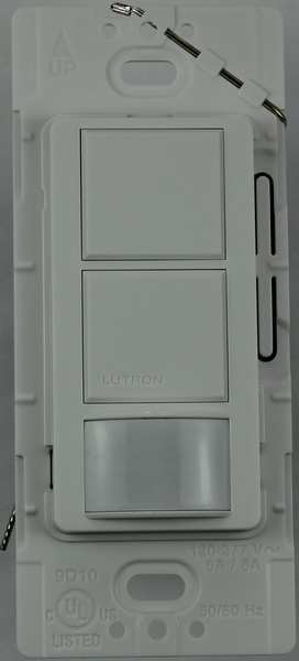 Lutron Dual Circuit Switch, Occupancy Sensor, Wht MS-OPS6-DDV-WH
