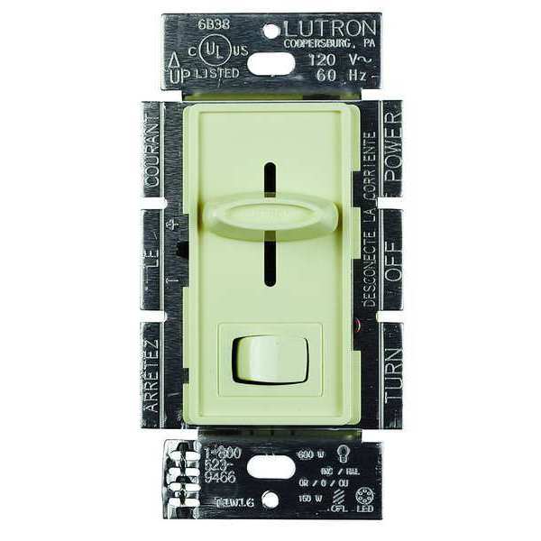 Lutron Lighting Dimmer, Rocker/Slide, Ivory SCL-153P-IV