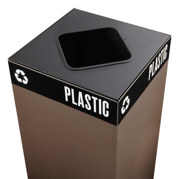 Safco Square Recycling Bin, Black, Steel, 1 Openings 2989BL
