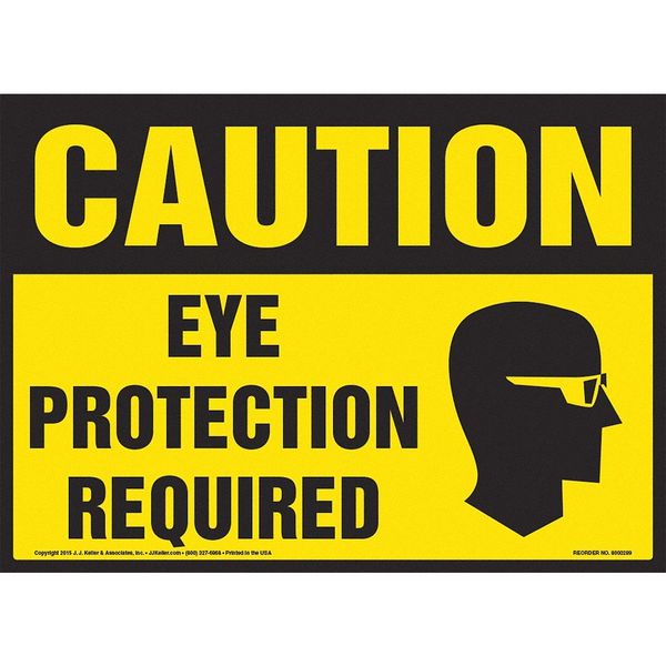 Jj Keller Eye Protection Required, OSHA Sign 8001246