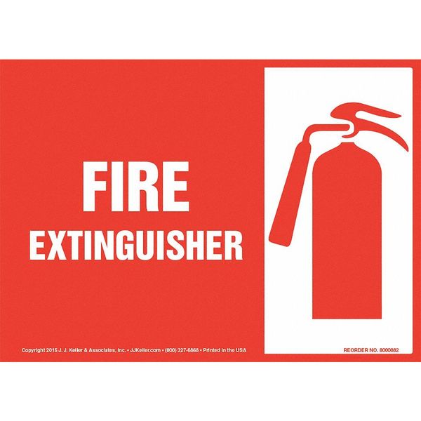 Jj Keller Fire Extinguisher, Horizontal Sign 8001161