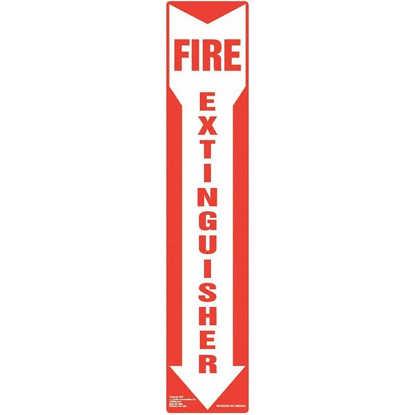 Jj Keller Fire Extinguisher Sign, 4" x 18", Alum. 8001204