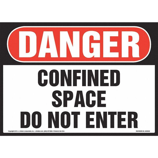 Jj Keller Danger, Confined Space, 10" x 7", Vinyl 8001149