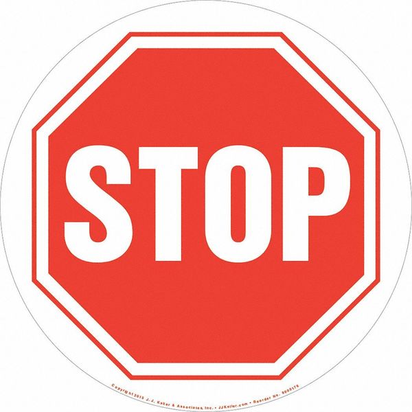 Jj Keller Stop Sign-Floor Adhesive Sign 8001184