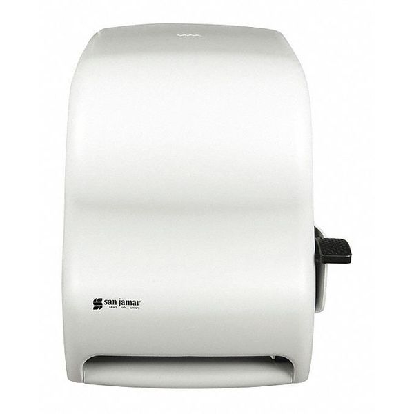 San Jamar Towel Dispenser, Lever Roll, Classic, Wht T1100WH